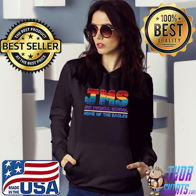 Joe Michell School Home Of The Eagles Rainbow JMS 2022 Pink IB Learner Traits T-Shirt Hoodie