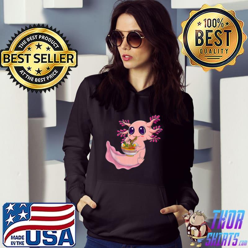Kawaii Axolotl Eating Ramen Noodles Anime T-Shirt Hoodie