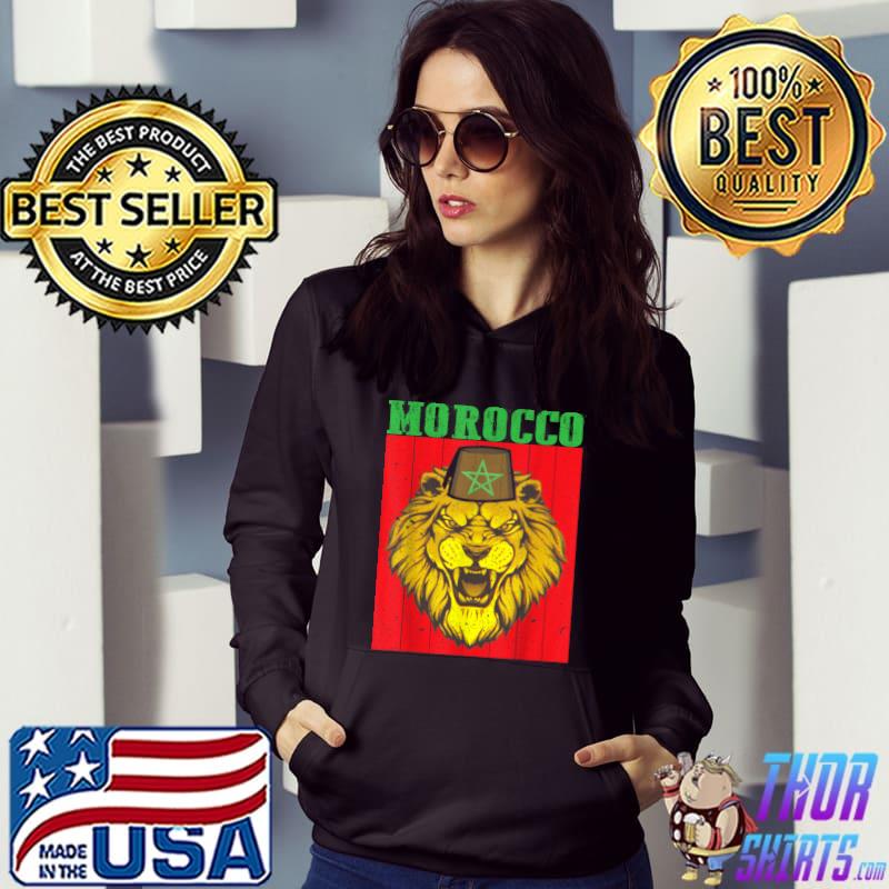 Lion Morocco Flag Sport Football Jersey Moroccan Soccer Fan T-Shirt Hoodie