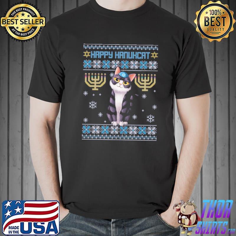 Lovely cat in hanukkah happy hanukcat ugly jewish cat classic shirt