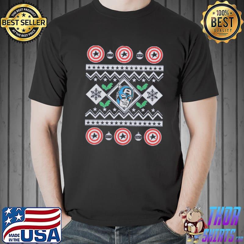 Marvel captain American shield ugly christmas shirt