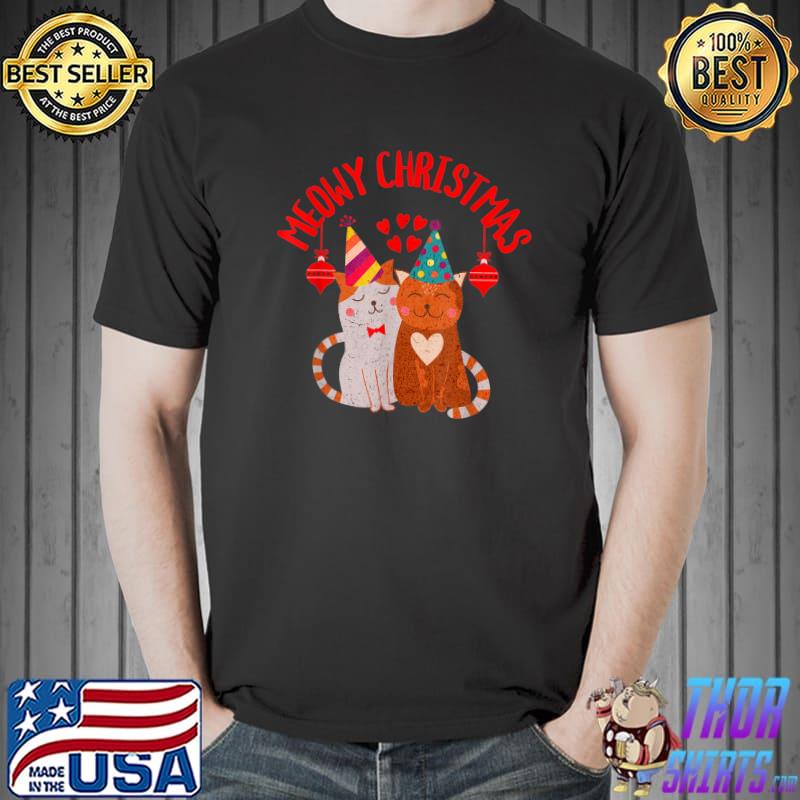 Meowy Christmas Kitty Cat Kawaii Animal Lover Love Graphic T-Shirt
