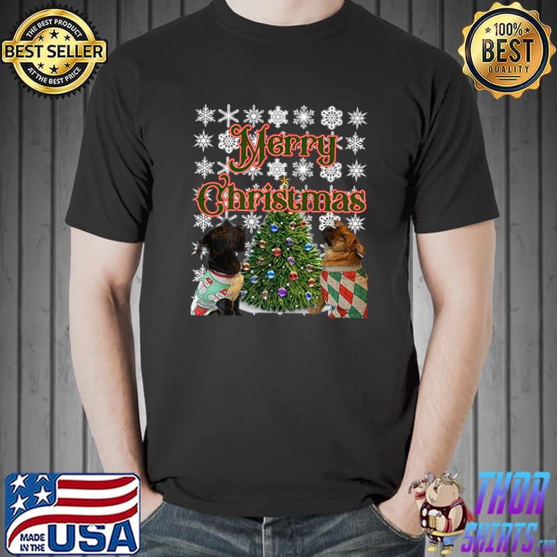 Merry Christmas German Shepherd Wearing Ugly Xmas T-Shirt