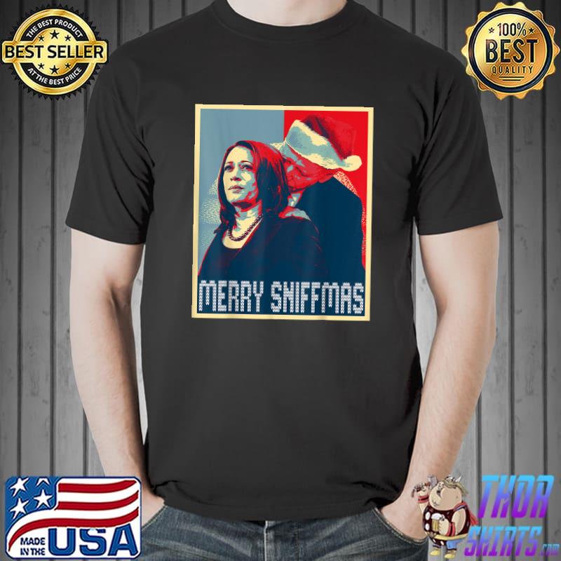 Merry Sniffmas Christmas Anti Biden Ugly Christmas Sweater Retro Election T-Shirt