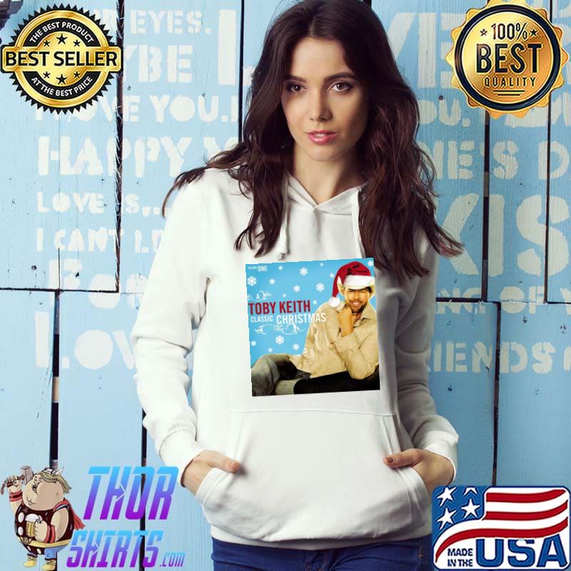 Mery xmas with toby keith wearing santa hat classic s Hoodie