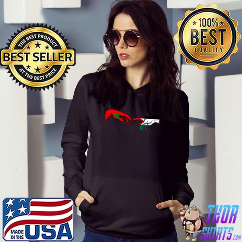Morocco Palestine Flag Palestinian Moroccan Hands Of God T-Shirt Hoodie