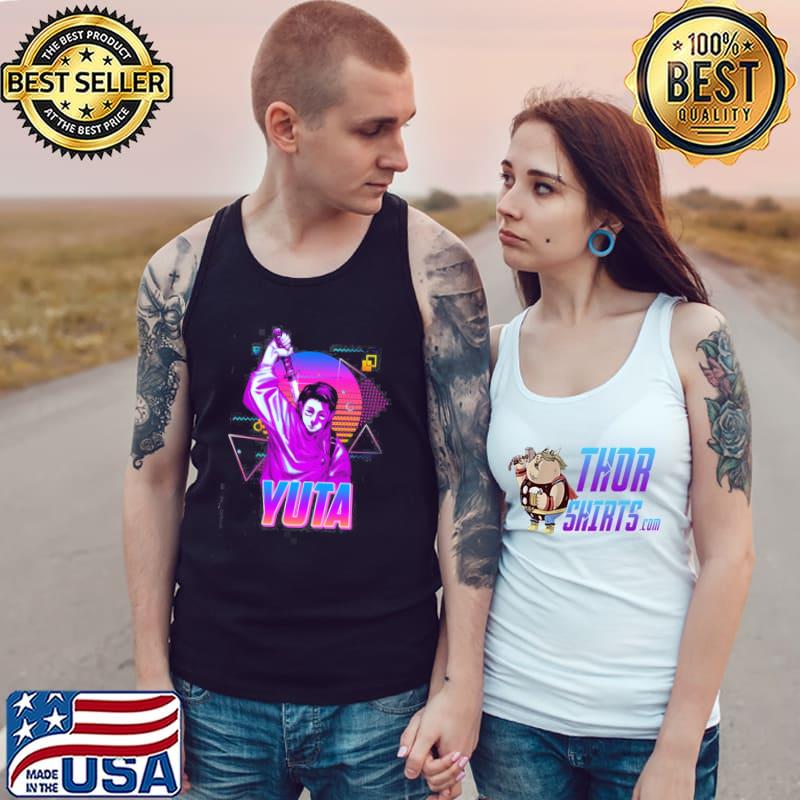Neon retro art yuta okkotsu jujutsu kaisen manga s Tank Top