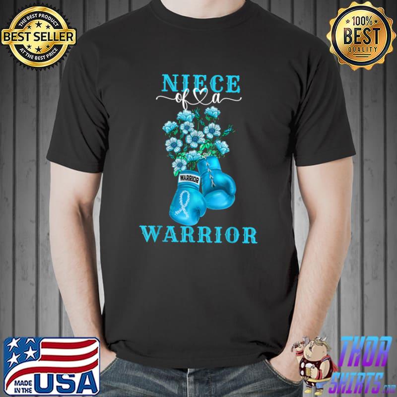 Niece Of A Warrior Cervical Cancer Awareness Support Squad Flowers T-Shirt