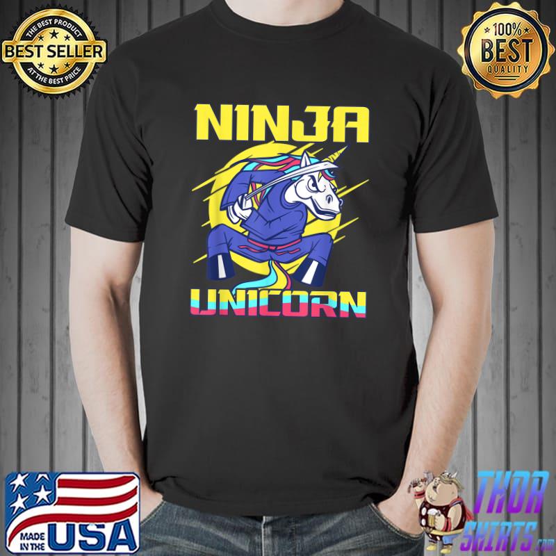 Ninja Unicorn Martial Arts Fighter Training Sword Katana T-Shirt