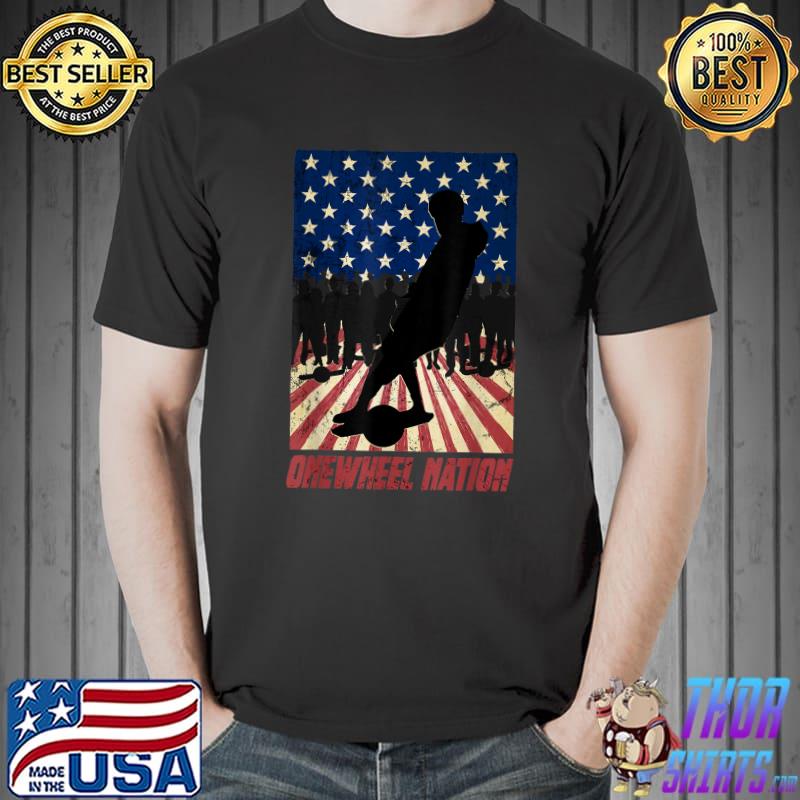 Onewheel nation vintage american flag float owner onewheel T-Shirt