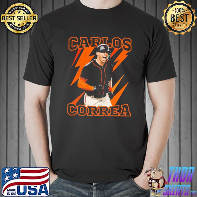 Orange Thunder Baseball Carlos Correa Design Unisex T-Shirt - Teeruto