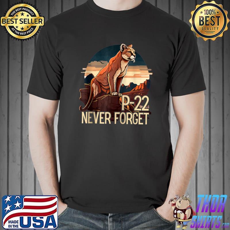 P-22 Mountain Lion Never Forget P-22 Vintage Sunset T-Shirt