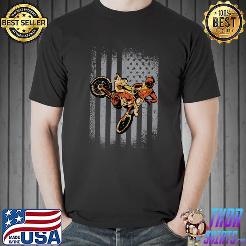 Patriotic Dirtbike American Flag Biker Dirt Bike Lover T-Shirt