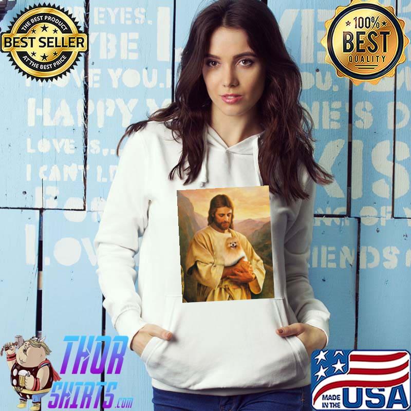 Pomeranian dog and Jesus lover funny graphic classic s Hoodie