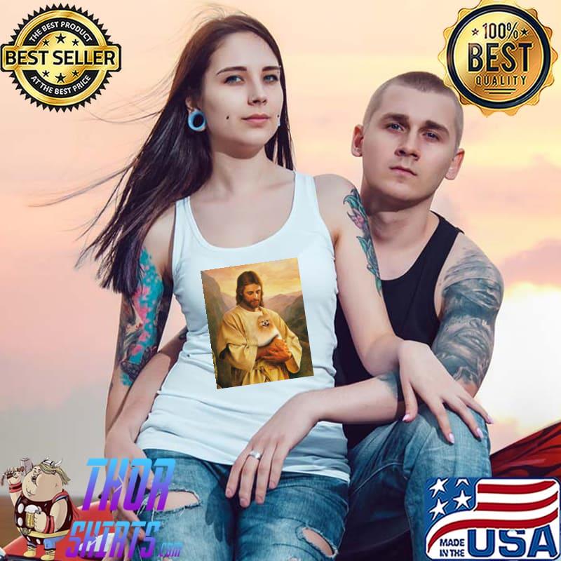 Pomeranian dog and Jesus lover funny graphic classic s Tank Top