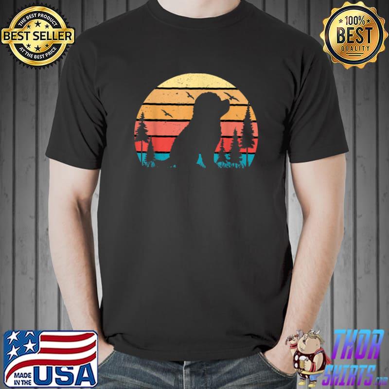 Poodle Dog Cute Puppy Lover Retro Sunset T-Shirt
