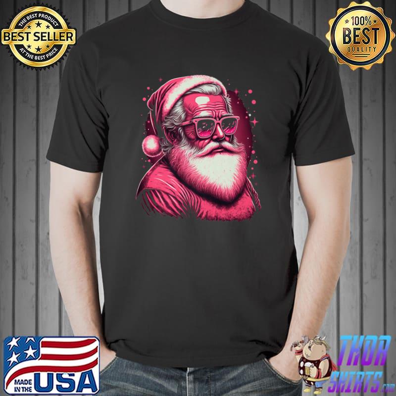 Retro Christmas Santa Sunglasses Winter Holiday Yule T-Shirt