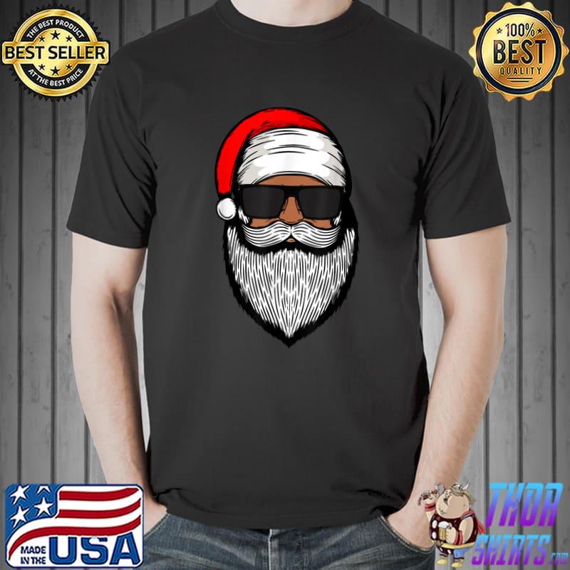 Santa With Modern Sunglasses Merry Christmas T-Shirt