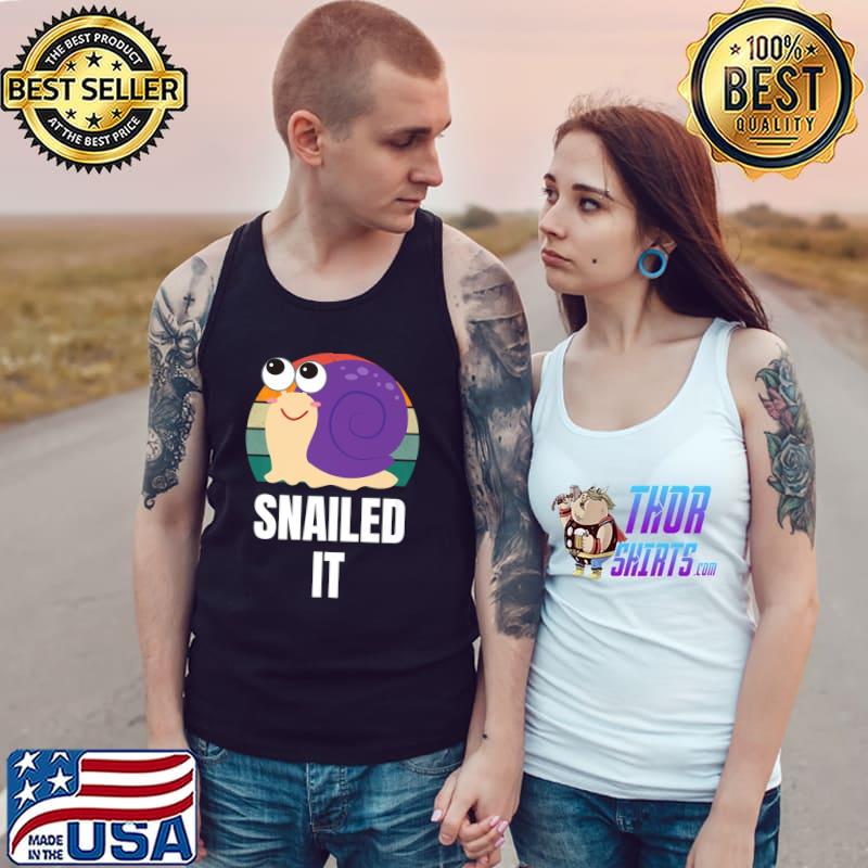 Sarcastic Sarcasm Snailed It Animal Pun Joke Sayings Vintage T-Shirt Tank Top