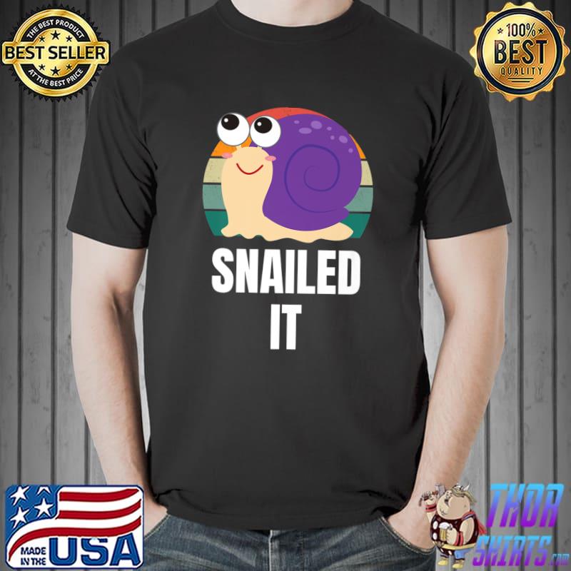 Sarcastic Sarcasm Snailed It Animal Pun Joke Sayings Vintage T-Shirt