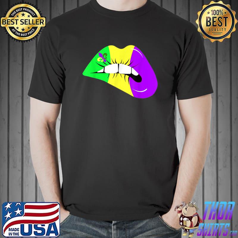 Sexy Lips Mardi Gras Carnival Parade Women T-Shirt
