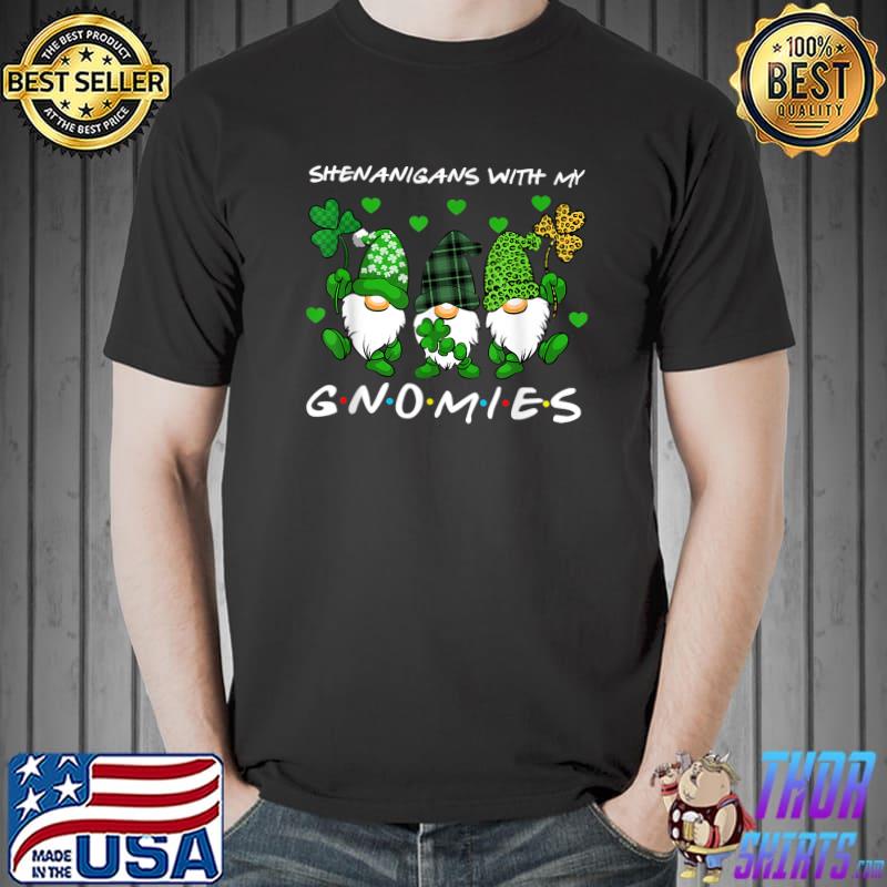 Shenanigans My Gnomies St Patrick's Day Gnome Shamrock Leopard Plaid Hearts T-Shirt
