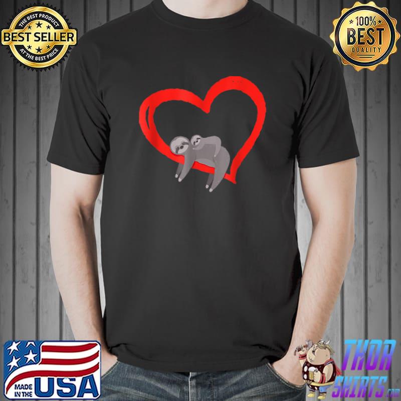 Sloth Valentines Day Sloths Valentine Heart T-Shirt