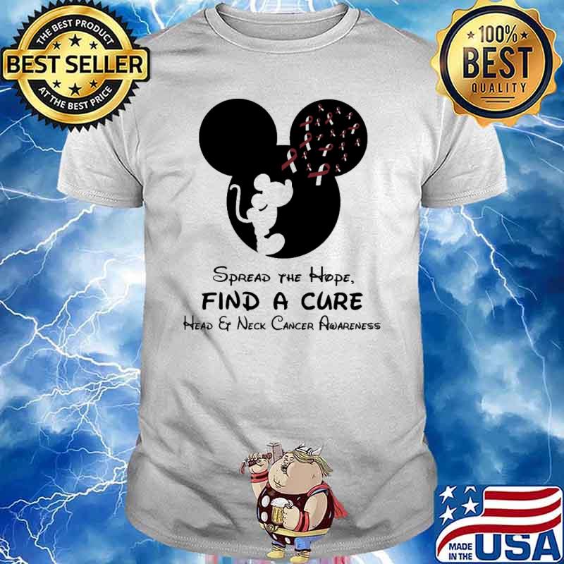 Spread The Hope Find A Cure Head & Neck Cancer Awareness Mickey shirt