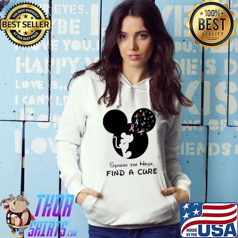 Spread The Hope Find A Cure Mickey Cancer Shirt Hoodie
