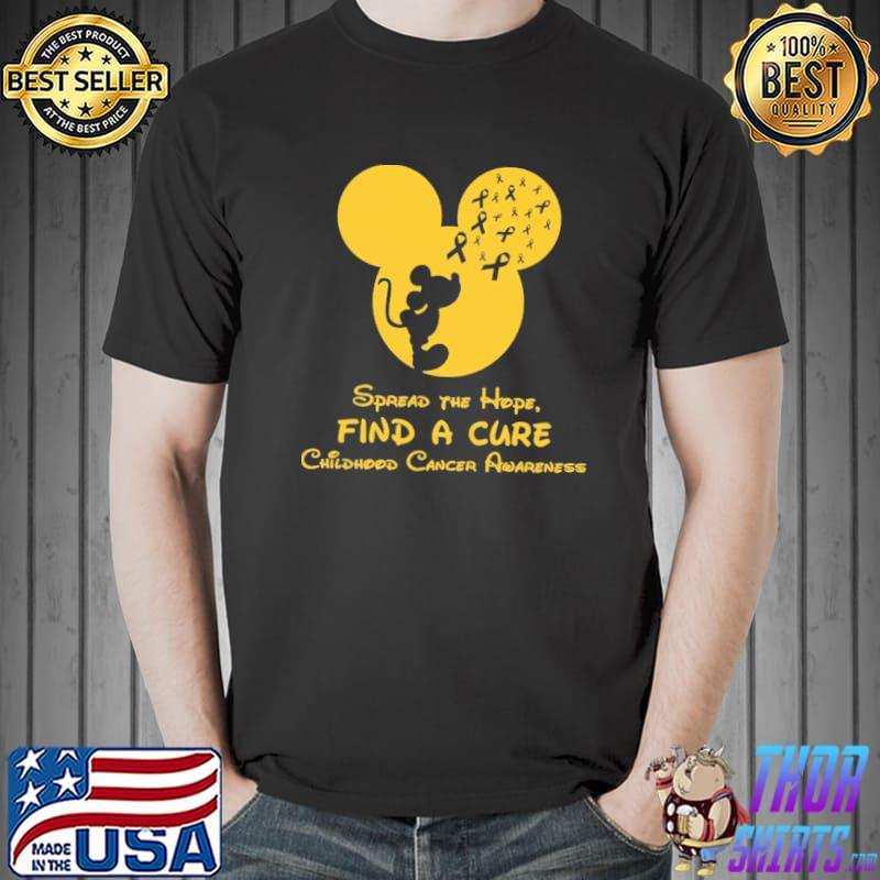 Spread The Hope Find A Cure Mickey Childhood Cancer Awareness Shirt