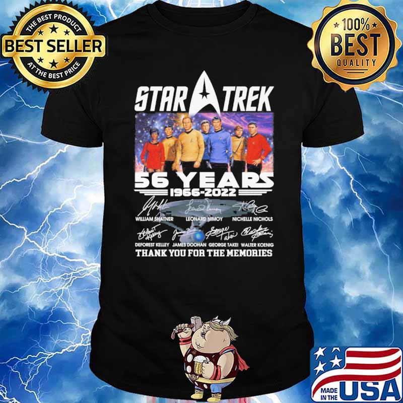 Star trek 56 years 1966-2022 thank you for the memories signatures shirt