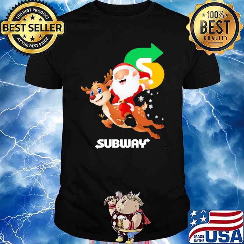 Subway christmas Santa Claus And Deer Shirt