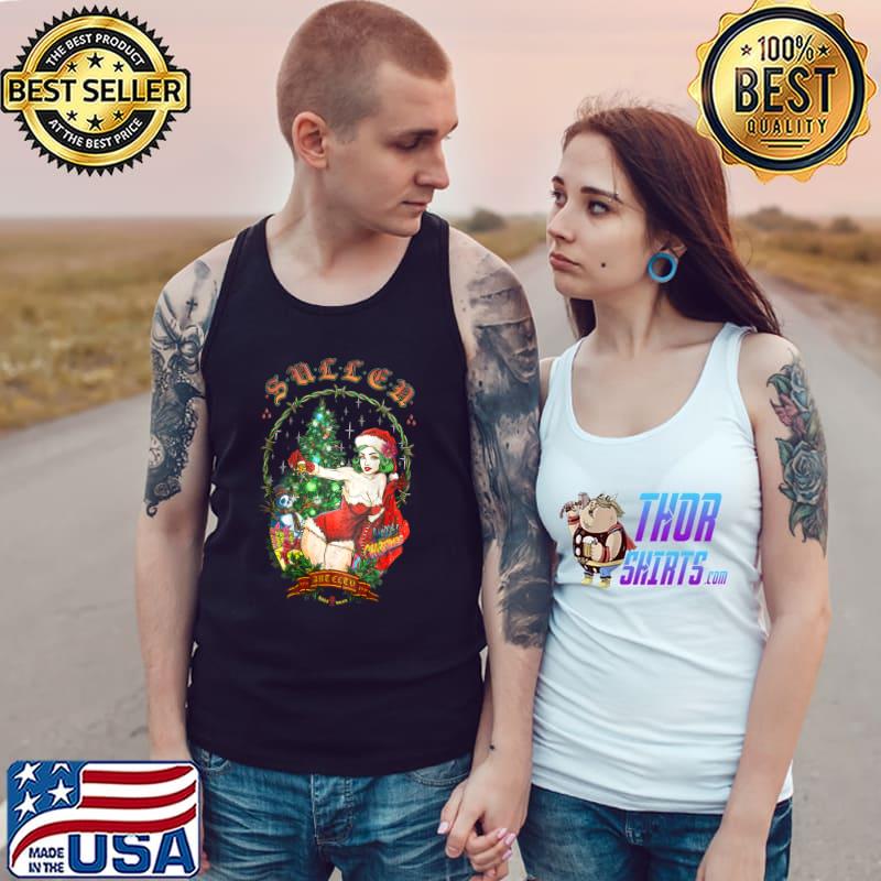 Sullen women xmas tree santa hat merry christmas T-Shirt Tank Top