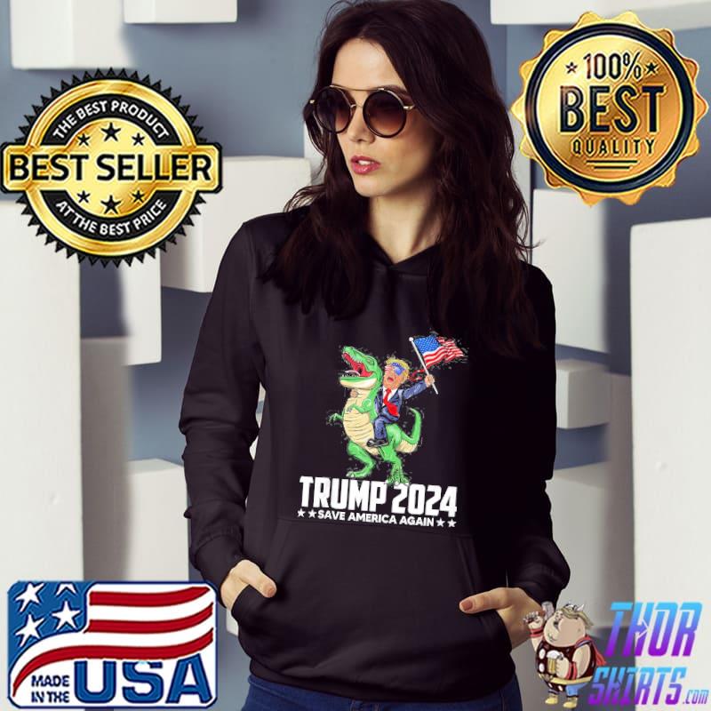 Trump riding dinosaur save America again classic s Hoodie