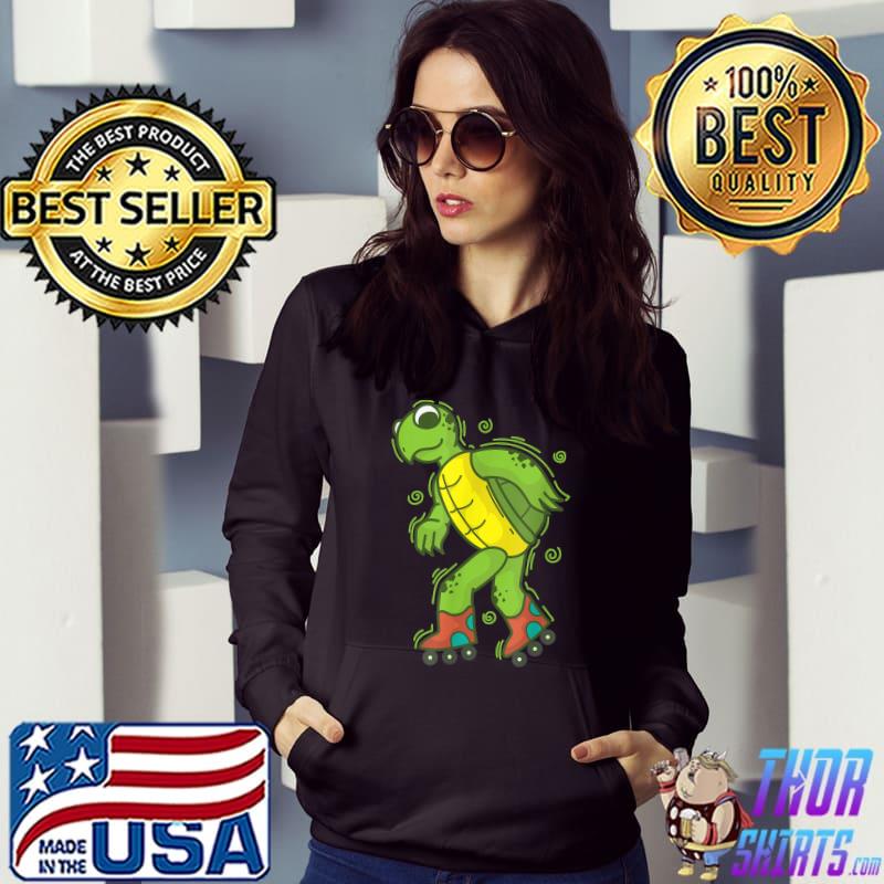 Turtle Riding Roller Skates Reptile Water T-Shirt Hoodie