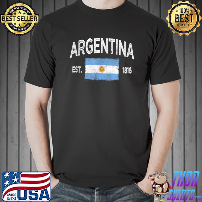 Vintage Argentina Argentinian Flag Argentine T-Shirt
