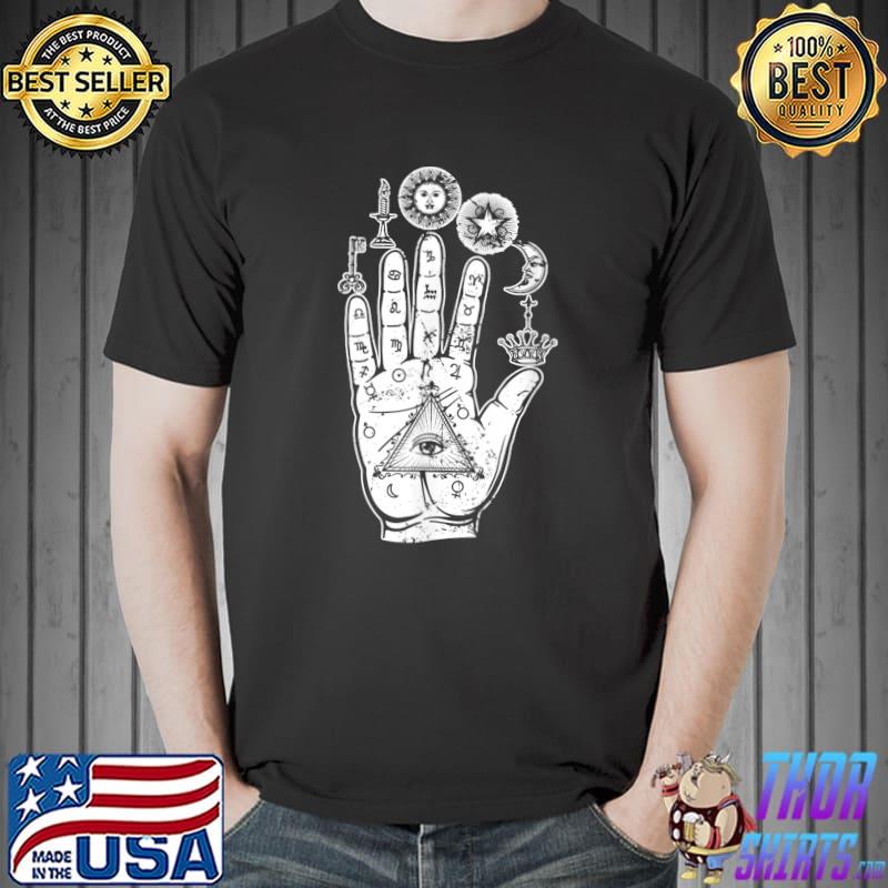 Vintage Fortune Telling Palmistry Hand Reading Lines Alchemy T-Shirt