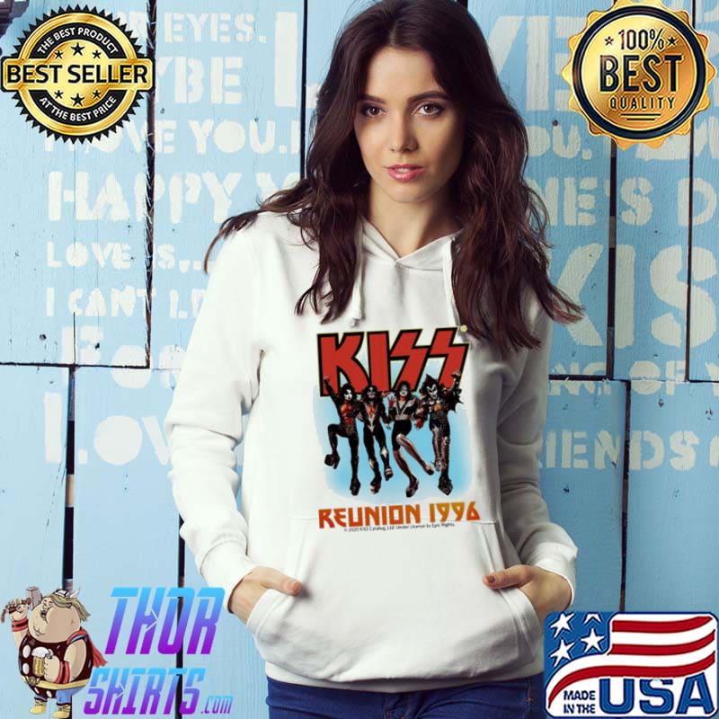 Vintage kiss band 1996 reunion tour single s Hoodie