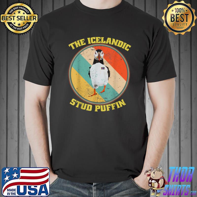 Vintage The Iceland Stud Puffin Bird Watching T-Shirt
