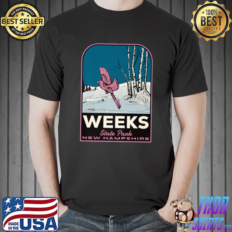 Weeks State Park New Hampshire Vintage Travel Bird T-Shirt