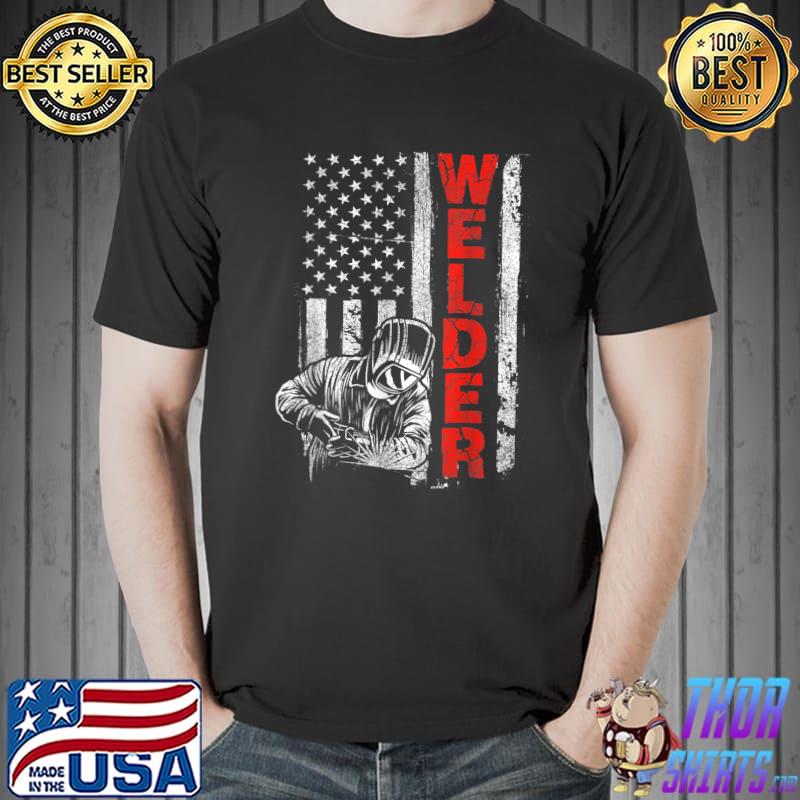 Welder American Flag Welding Worker Metalworking Lover T-Shirt
