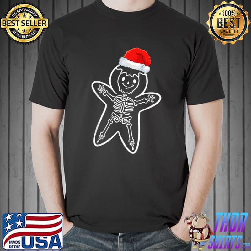 X-Ray Gingerbread Santa Hat Skeleton Christmas Nurse Xray Tech T-Shirt