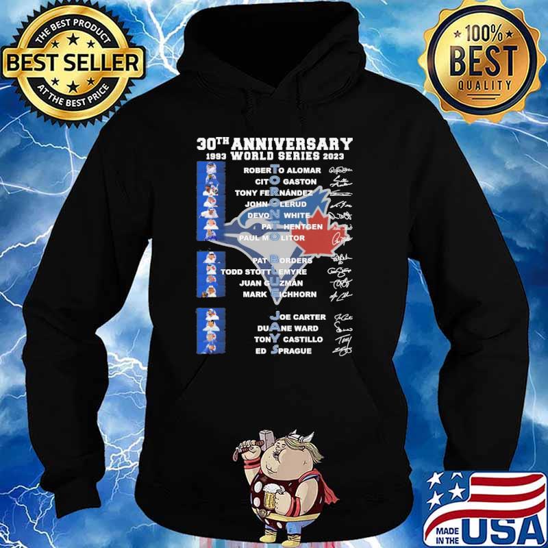 Toronto Blue Jays World Series 30th anniversary signatures shirt, hoodie,  sweater, long sleeve and tank top