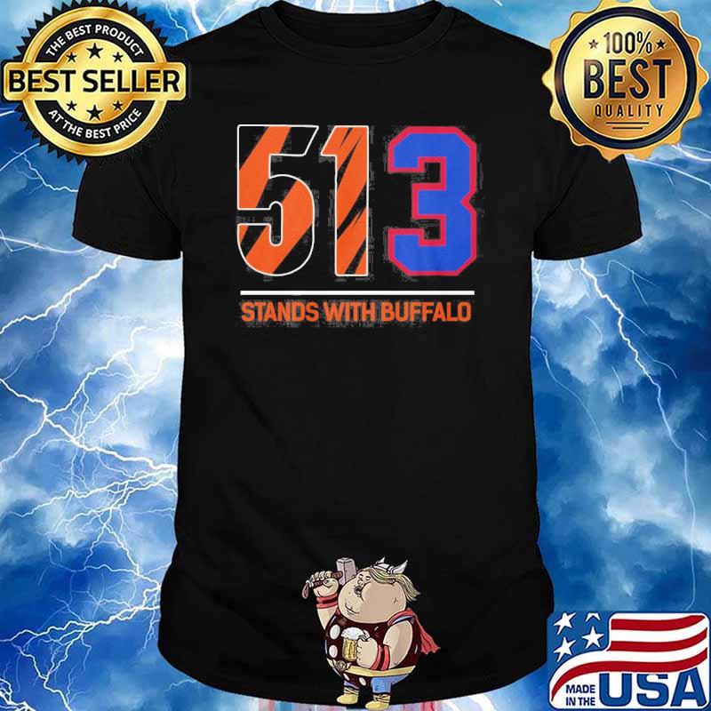513 stands with buffalo Cincinnati Bengals shirt