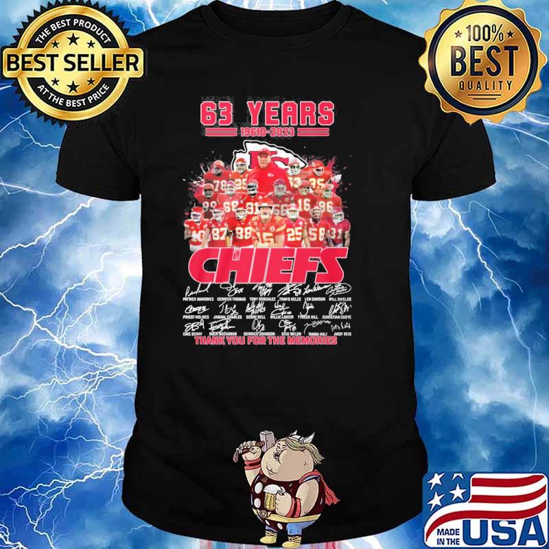 63 years 1961-2023 Chiefs thank you for the memories signatures shirt