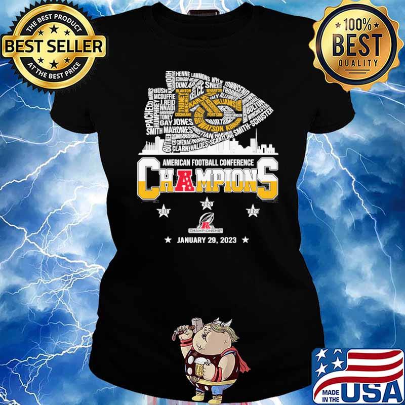 2023 American Football Conference Champions Kansas City Chiefs Signatures T- shirt, hoodie, sweater, long sleeve and tank top