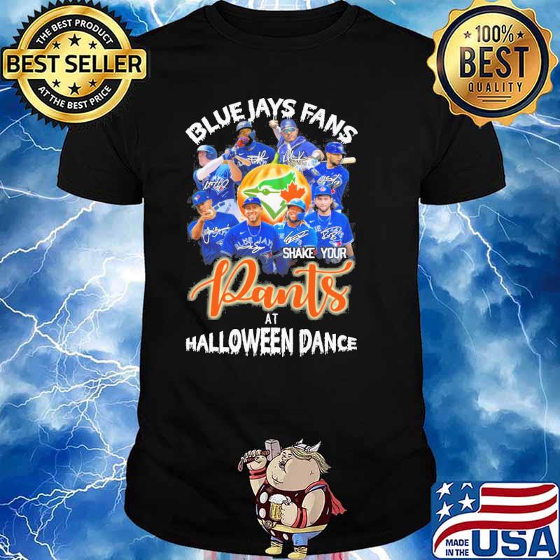 Blue Jays fans Pants at halloween dance signatures shirt