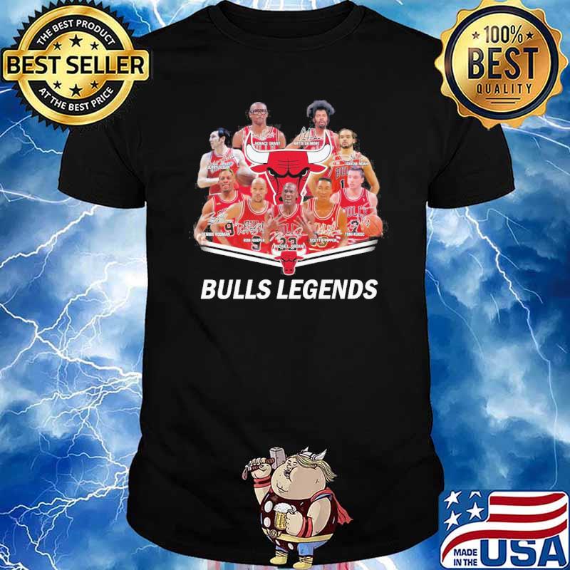 Bulls Legends Horace Grant Artis Gilmore signatures shirt