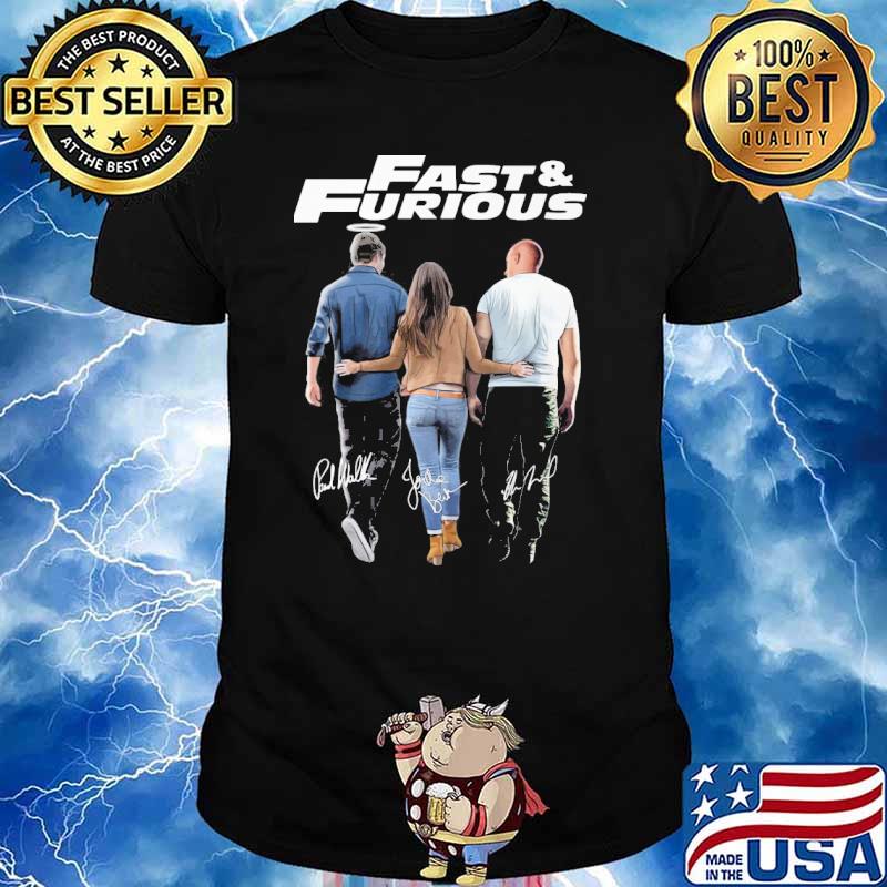 Fast and Furious signatures Jordana Brewster Vin Diesel Paul Walker shirt