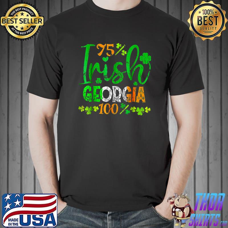 Full Of Shenanigans St Patrick's Day Orca Fish Clovers 75 Irish georgia 100 T-Shirt